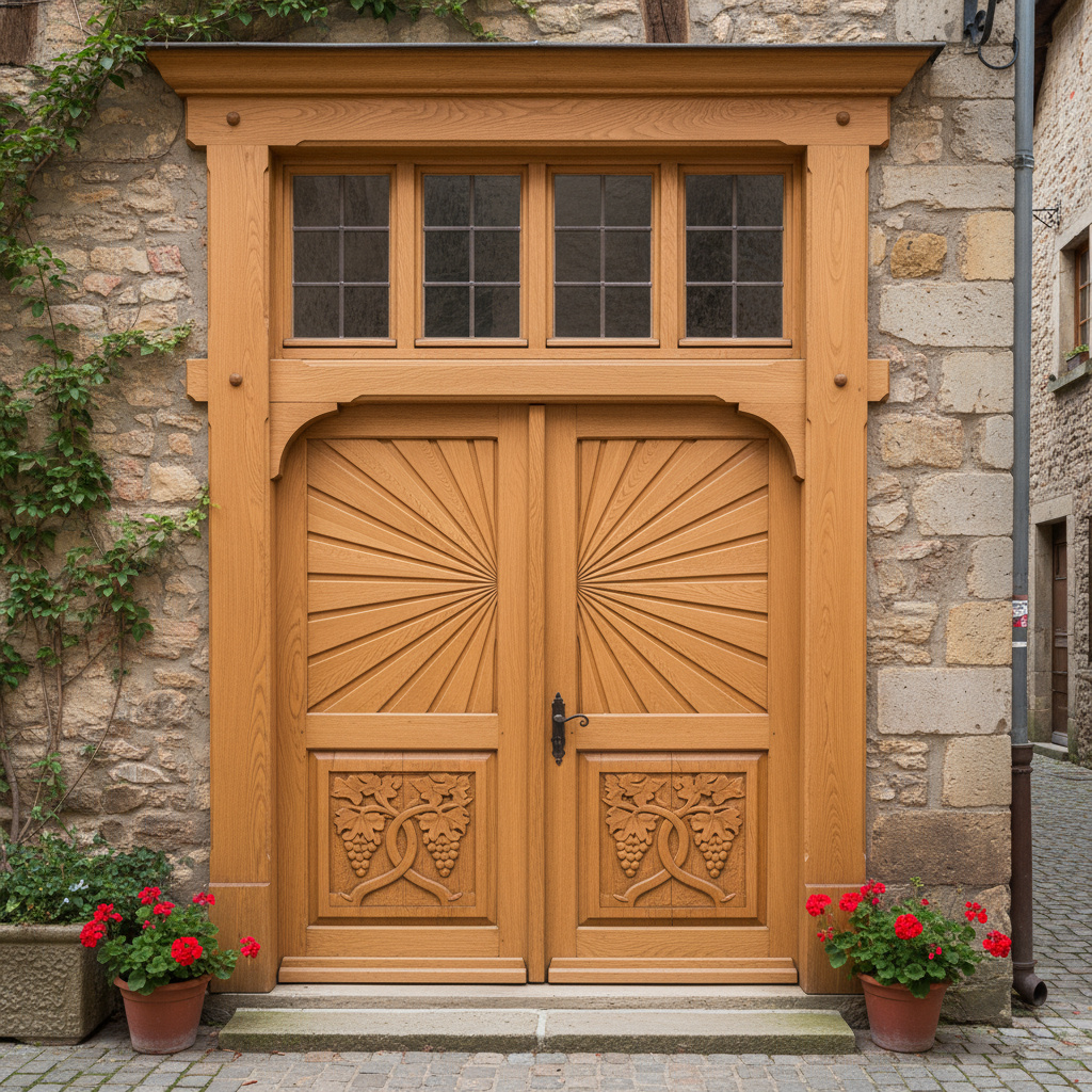 Handgefertigte Holztüren, Zargen und Fenster